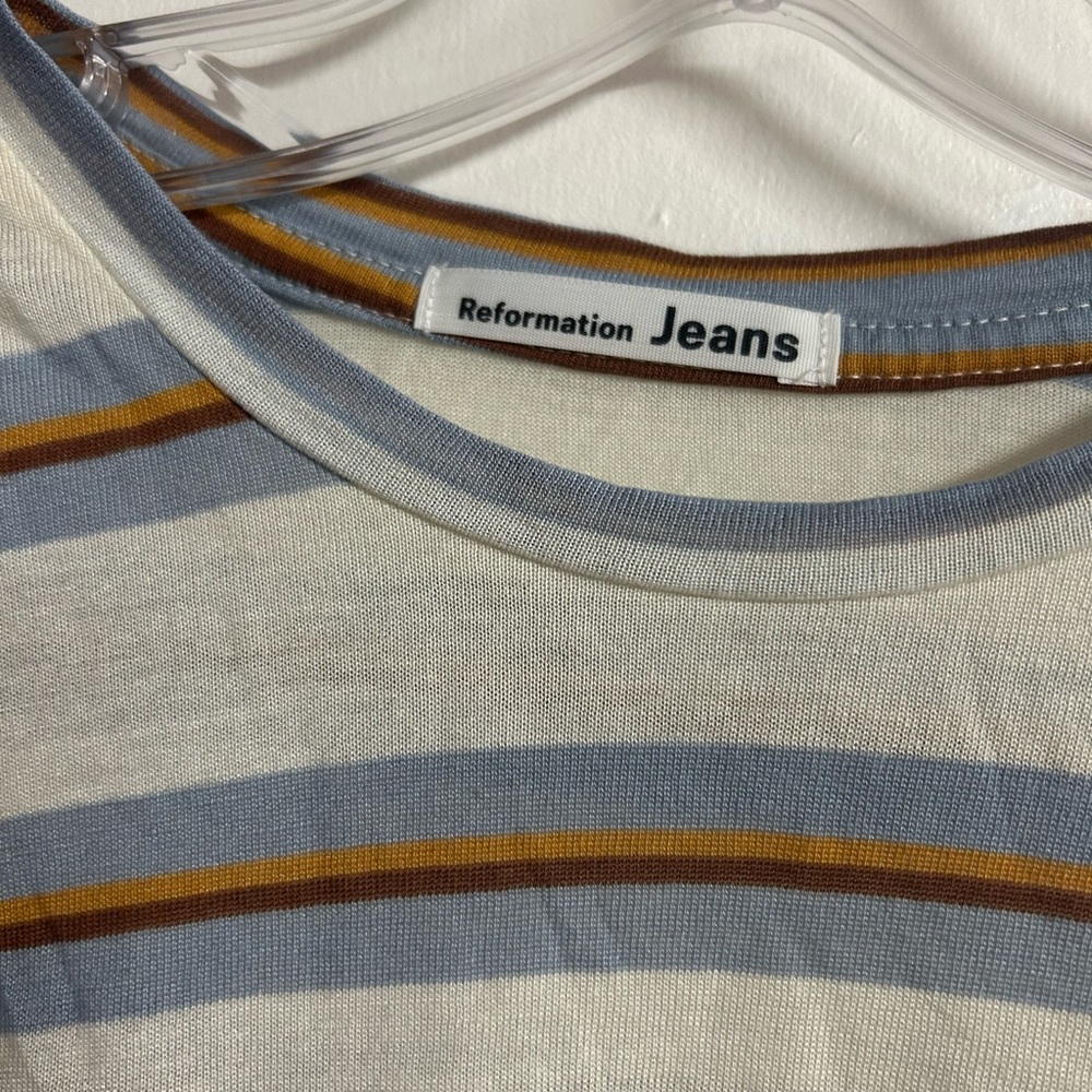 Reformation Jeans Joplin Alex Halloway Striped Shirt